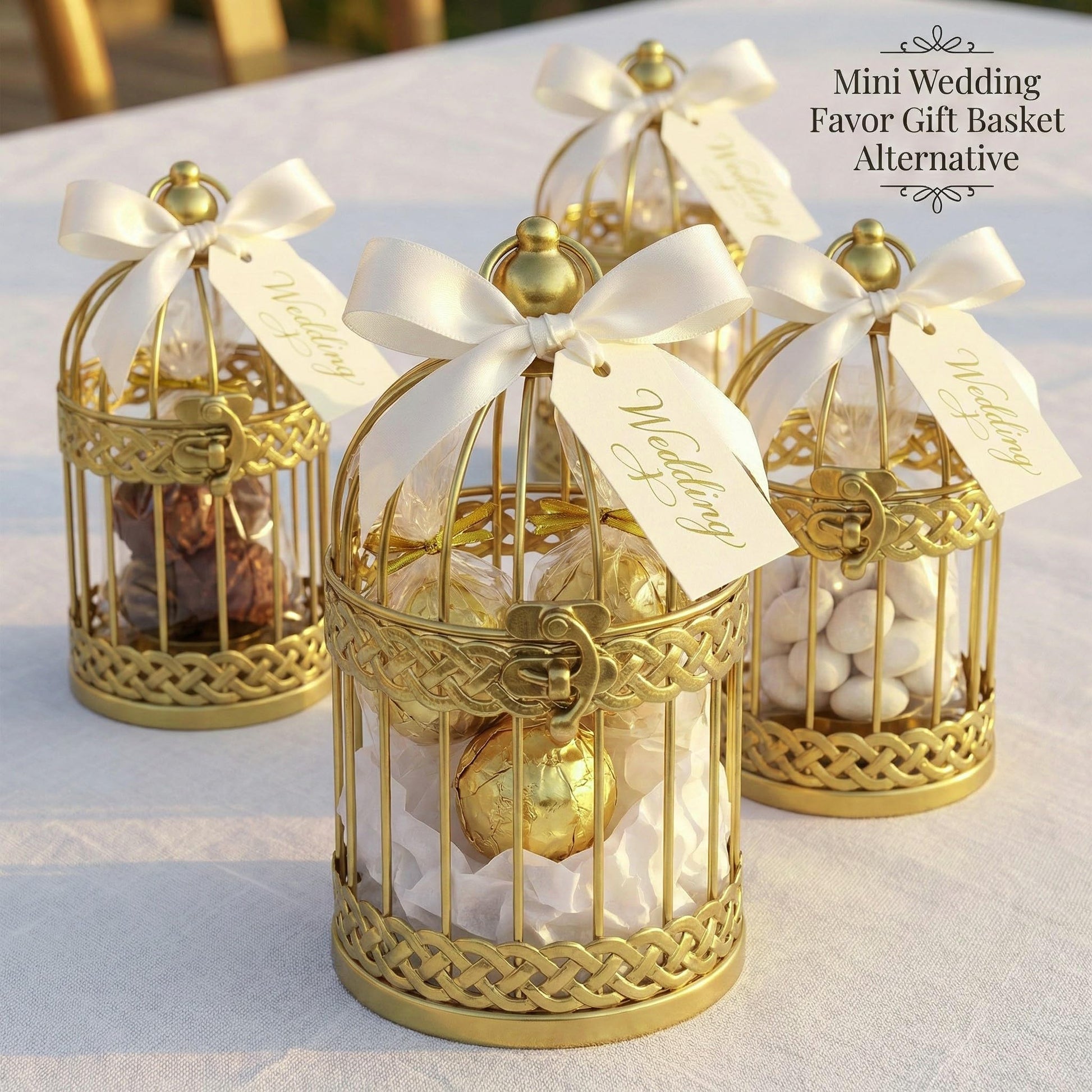 Birdcage Candle Lantern Set - Gold Small - PT03