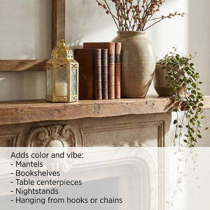 Gold Metal Decorative Moroccan Lantern Candle Holder Lamp - Indoor/Outdoor, Home Decor, Patio, Weddings, Christmas - Gold Small - PT05