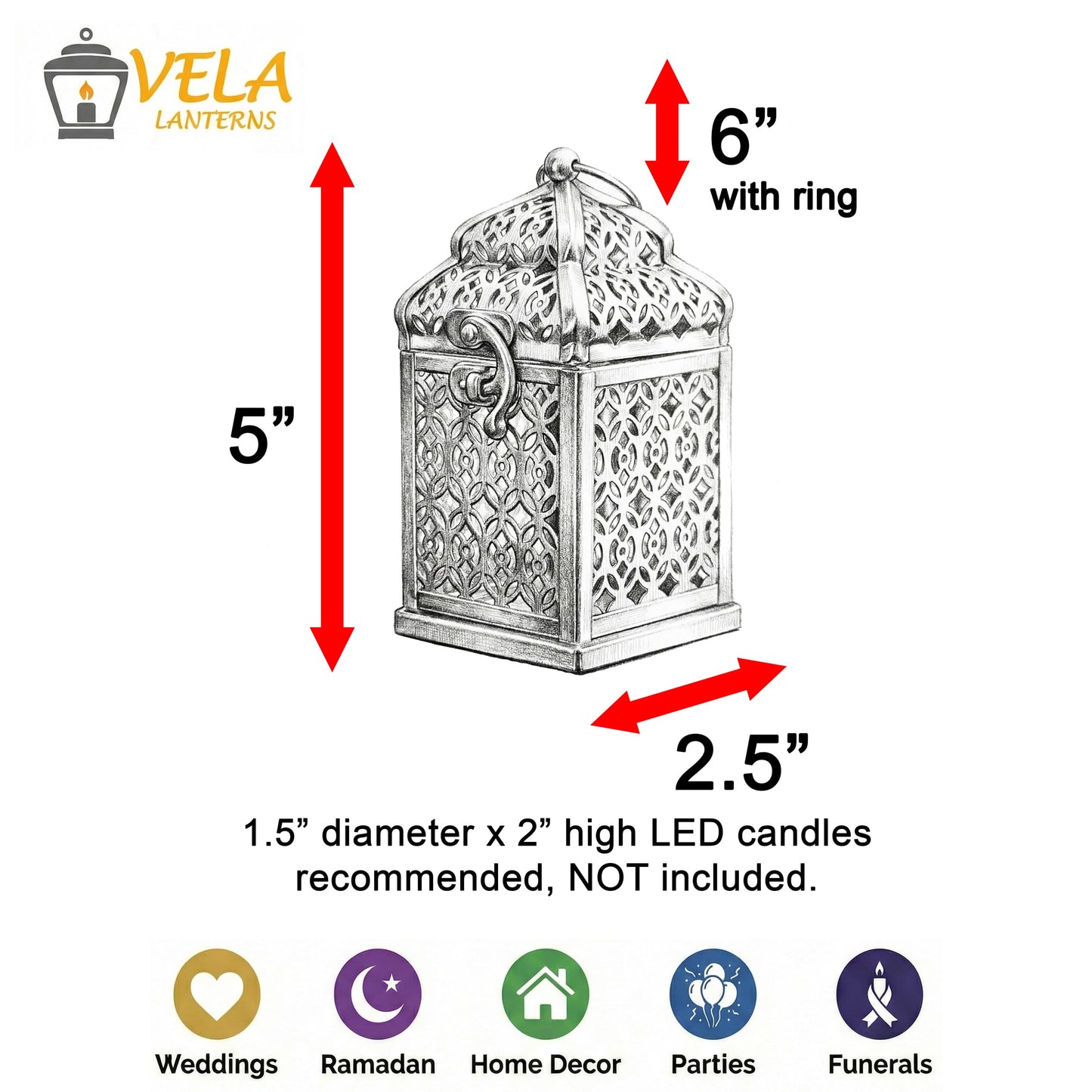 Mini Golden Tower Temple Moroccan Lantern Lamp Decorative Candle Holders for Ramadan Decorations, Hanging, Outdoor Patio or Porch, Indoor Home Decor, Set of 4 - Black Mini - PT05