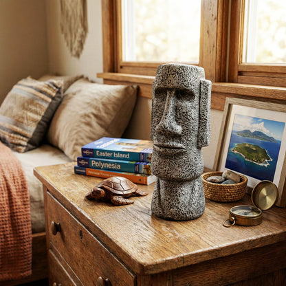 9" Tall Easter Island Moai Head Monolith Sculpture/Statue, Medium - Moai Monolith Medium - 9" - PT06