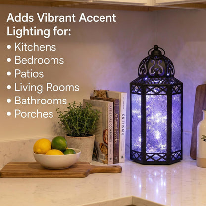 Metal Moroccan Decorative LED Fairy Lights Candle Lantern Holders for Indoor Home Fantasy Decor, Table Centerpieces, Outdoor Patio or Porch, Weddings, Medium - Clear Large - PT03