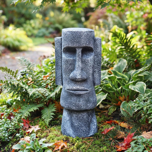 15" Tall Easter Island Moai Monolith Sculpture/Statue, Large - Charcoal Large - 15" - PT01
