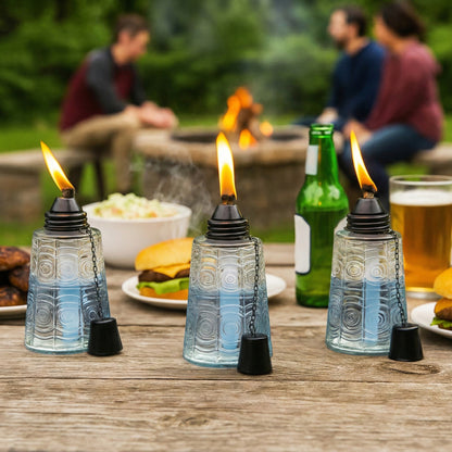 3pc Citronella Table Top Torches, Clear