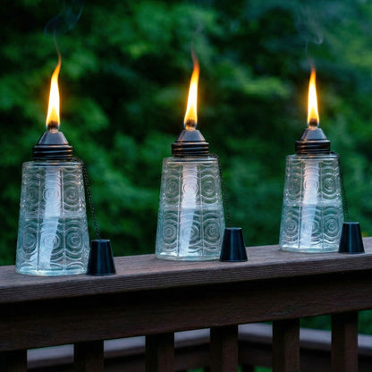 3pc Citronella Table Top Torches, Clear