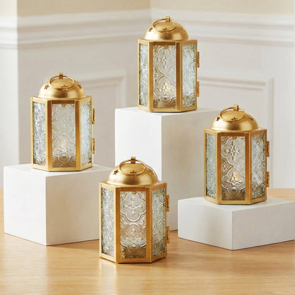 Mini Moroccan Tealight Candle Lantern, Gold