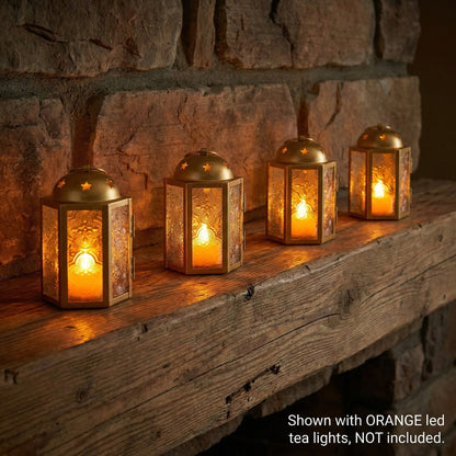 Mini Moroccan Tealight Candle Lantern, Gold