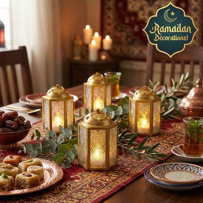 Mini Moroccan Tealight Candle Lantern, Gold