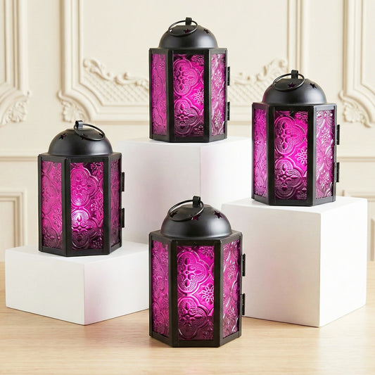 Mini Moroccan Tealight Candle Lantern, Pink