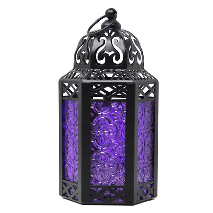 Purple Moroccan Candle Lantern, Small