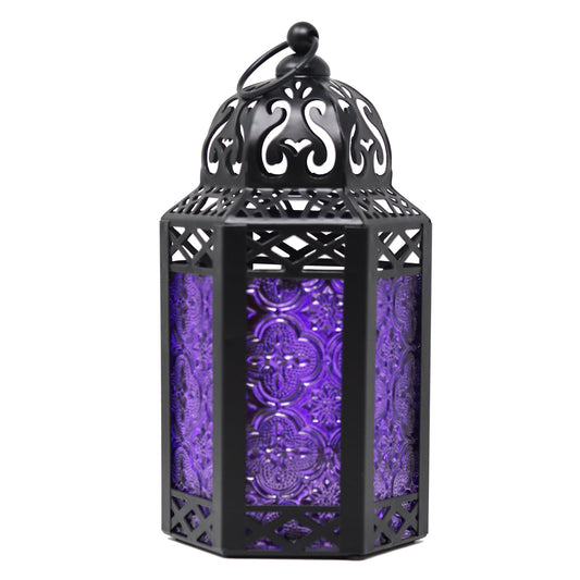Purple Moroccan Candle Lantern, Small