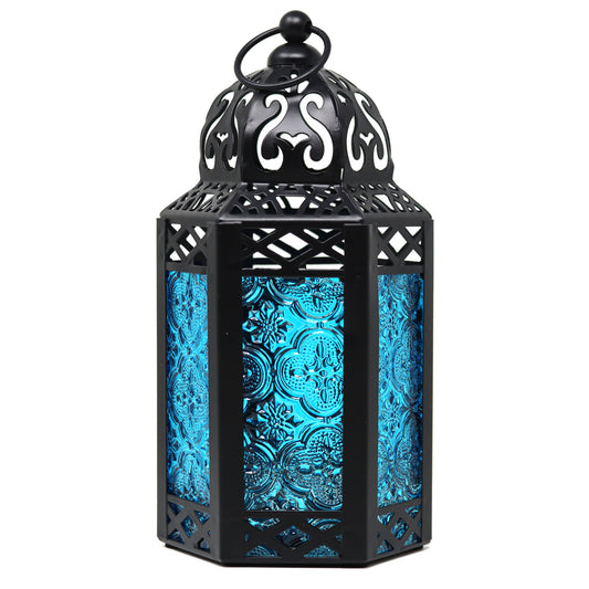 Blue Moroccan Candle Lantern, Small