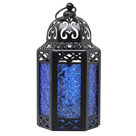 Cobalt Blue Moroccan Candle Lantern, Small
