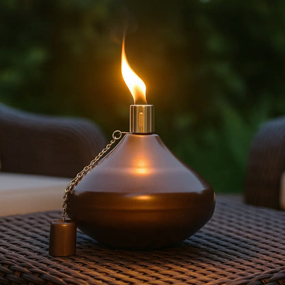 2pc Metal Table Top Citronella Torch, Bronze