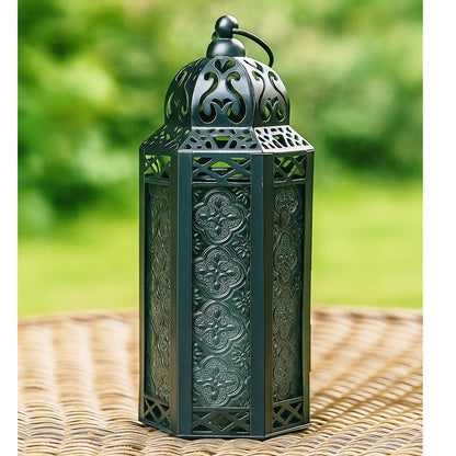Black Moroccan Candle Lantern, Medium