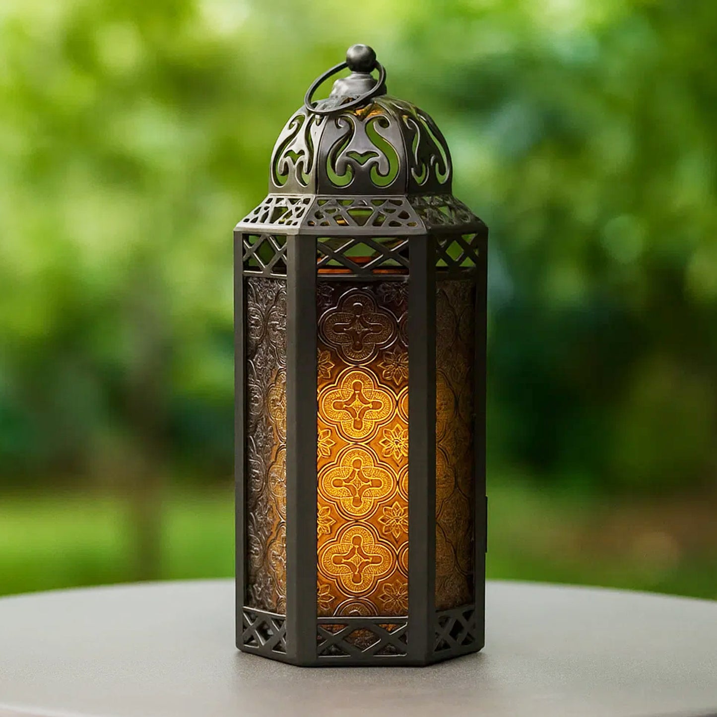 Black Moroccan Candle Lantern, Medium
