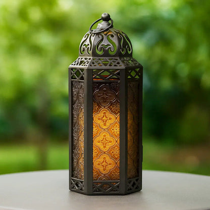Black Moroccan Candle Lantern, Medium