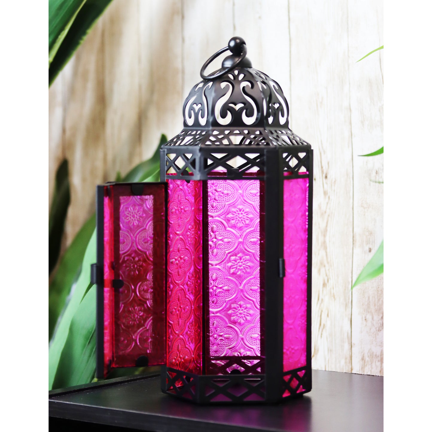 Pink Moroccan Candle Lantern, Medium