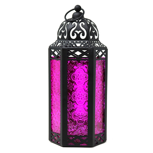 Pink Moroccan Candle Lantern, Medium