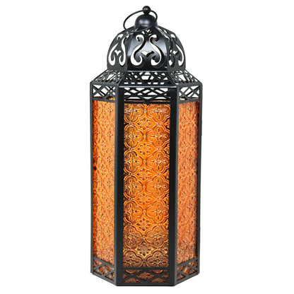 Amber Moroccan Candle Lantern, Extra Large