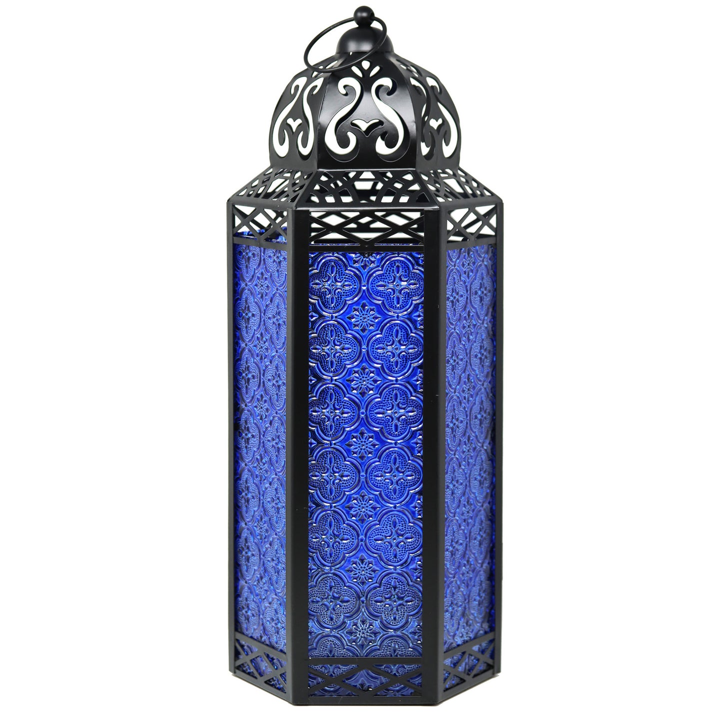 Cobalt Blue Moroccan Candle Lantern, Extra Large