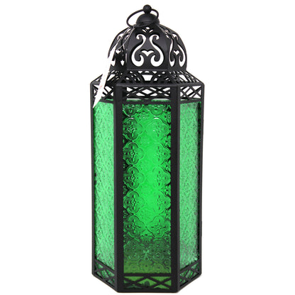 Green Moroccan Candle Lantern, Extra Large