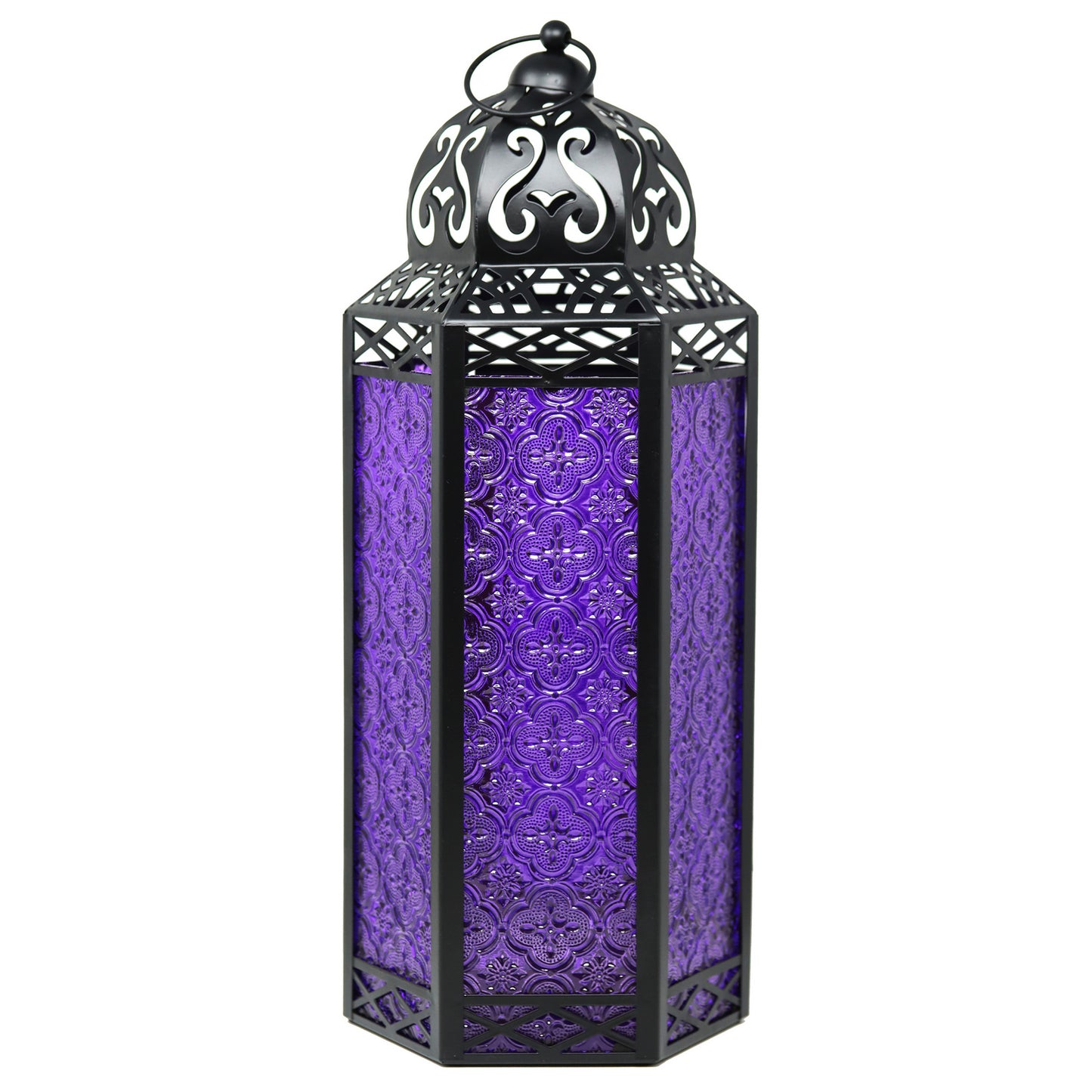 Purple Moroccan Candle Lantern, Extra Large