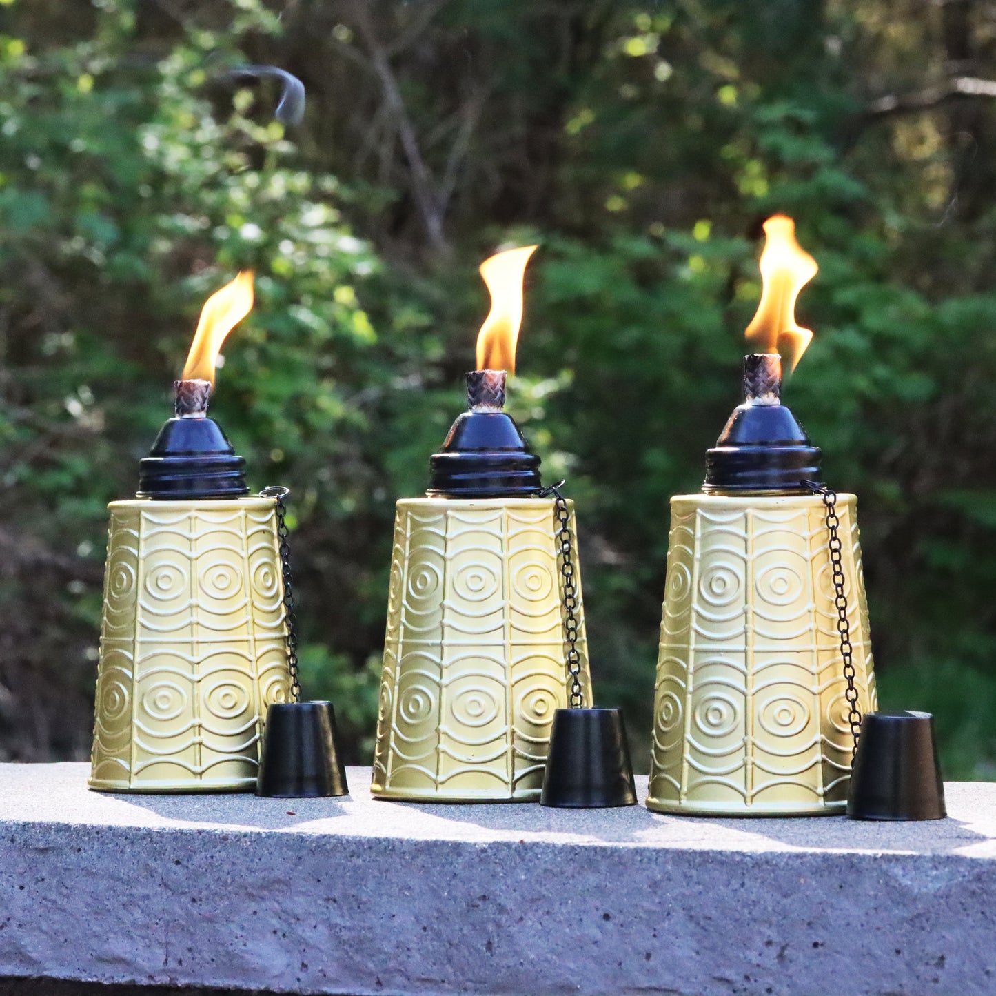 3pc Citronella Table Top Torches, Gold