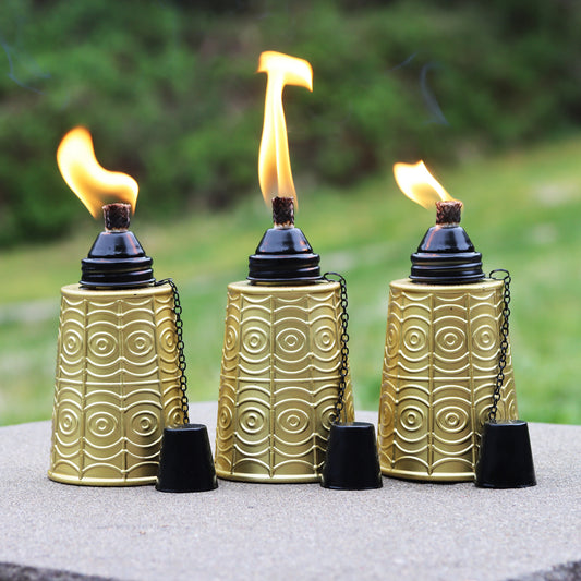 3pc Citronella Table Top Torches, Gold