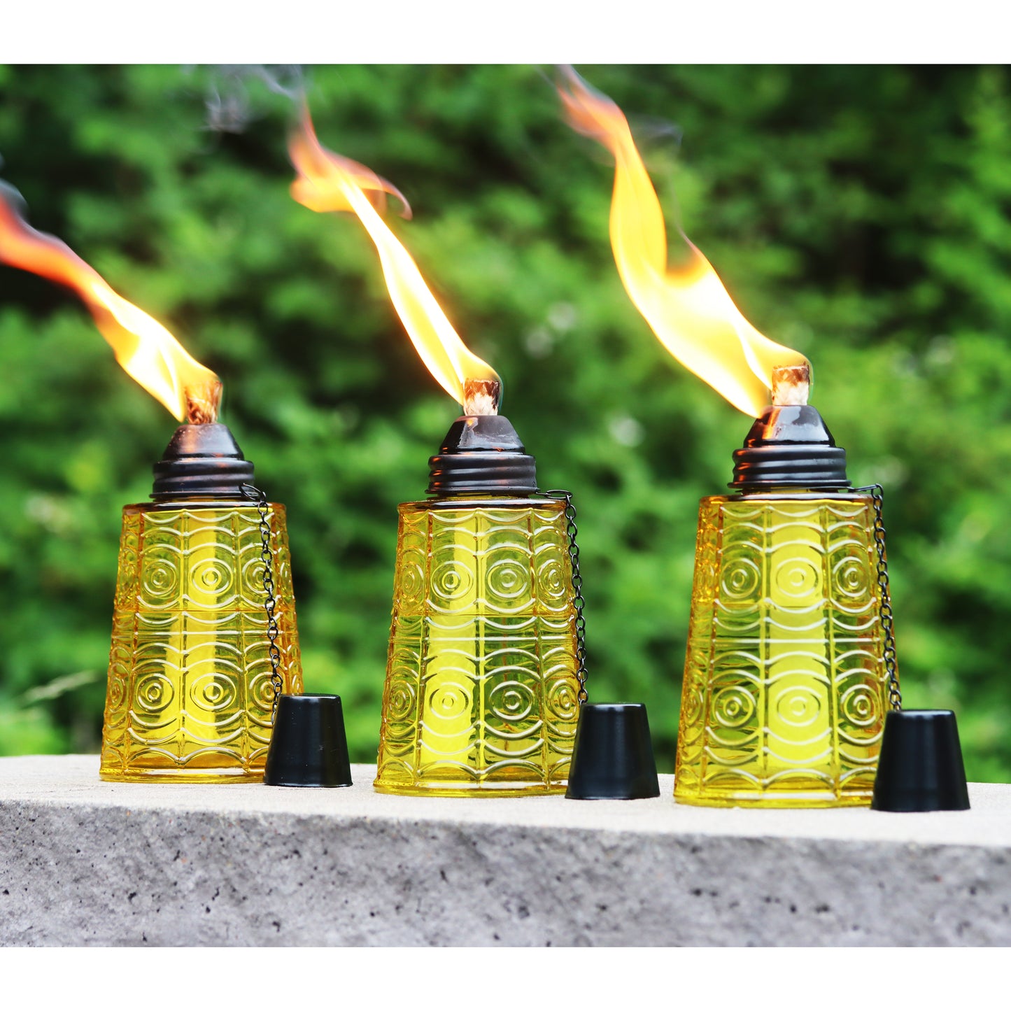 3pc Citronella Table Top Torches, Yellow